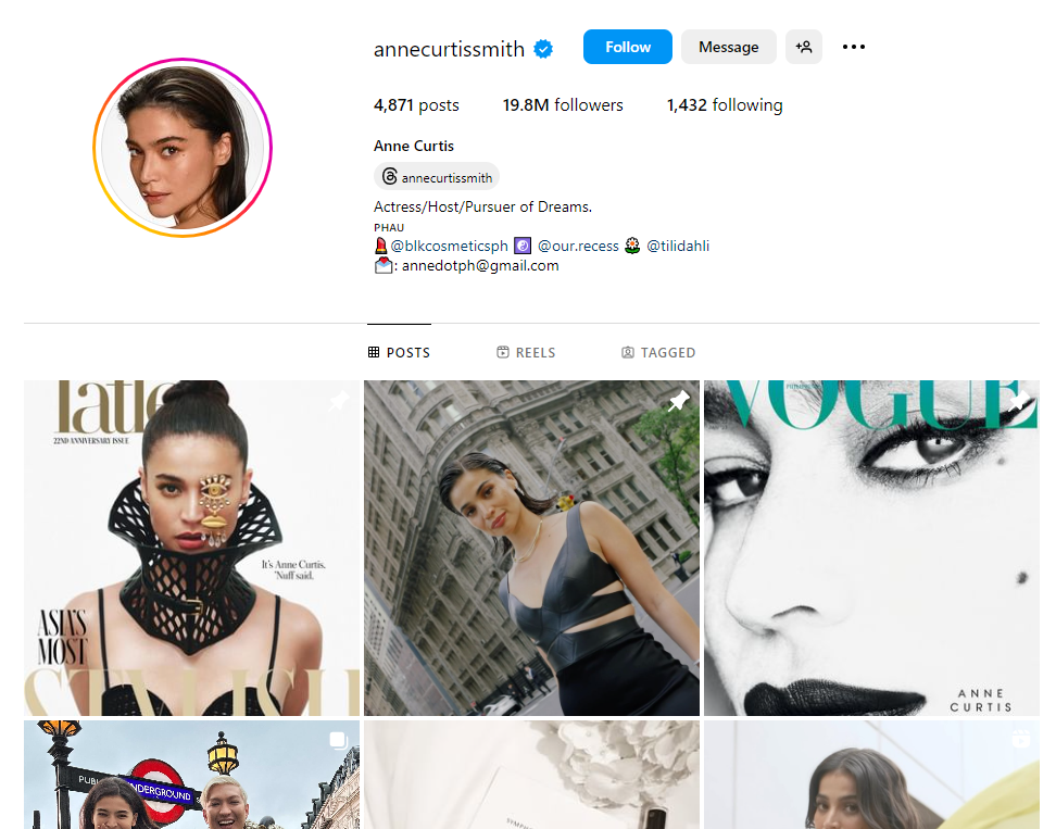 Anne Curtis Smith is a well-known figure on the internet. 