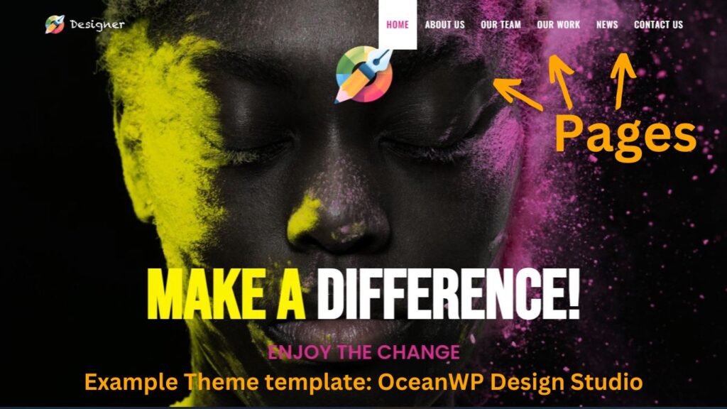 Example theme from OceanWP