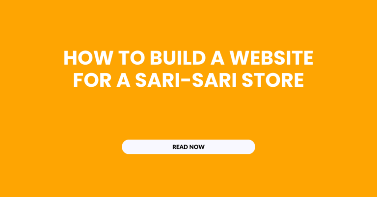 How To Build a Website for a sari-sari store
