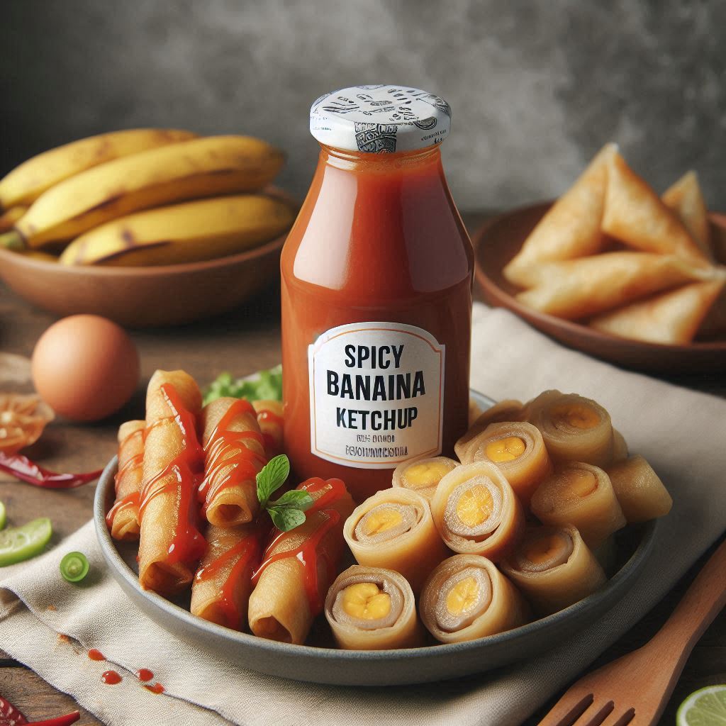 Spicy banana ketchup, a unique Filipino condiment.