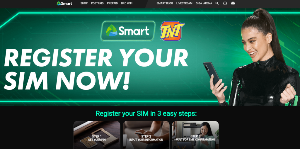 Smart/TNT/SUN SIM Registration