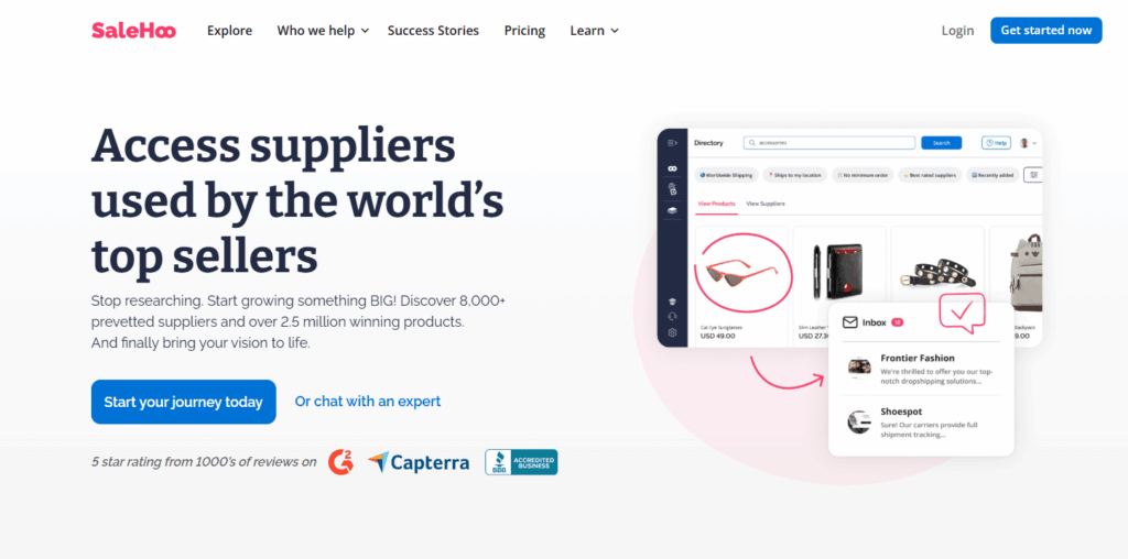 SaleHoo is less about being a store and more about finding vetted suppliers.