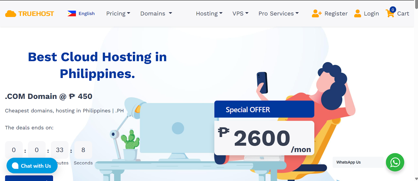 a screenshot of truehost ph domain registrar in the Philippines