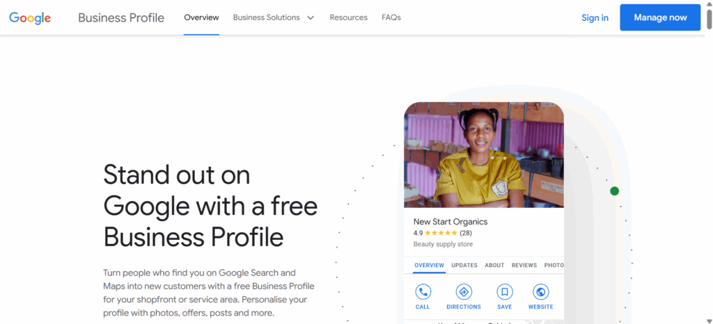 A Screenshot of Google business profile