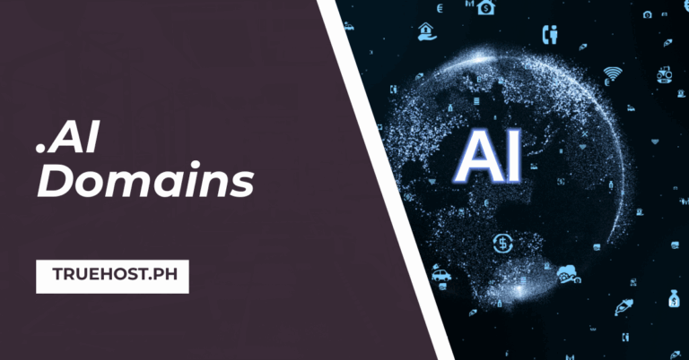 Shows the ai graphic, truhost.ph link and the title, .ai domains