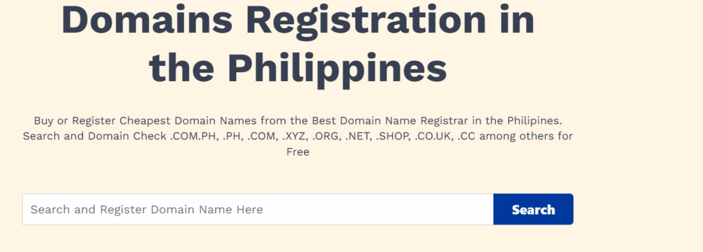 A Screenshot of domain registration section
