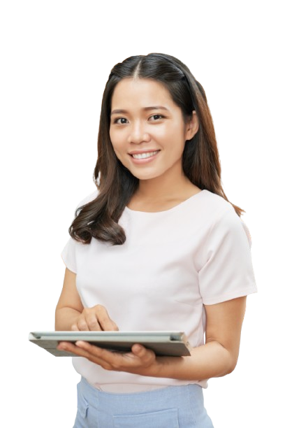 A Filipino woman using a tablet searching for the best web hosting provider in the Philippines.